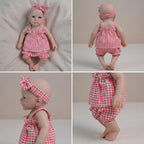 12-Inch Bettie Reborn Silicone Doll with Pink Plaid Camisole Set