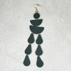 Leather Drop Earrings: Long Teardrop Dangle, Custom Jewelry