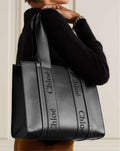 CHLOÉ Woody medium embroidered leather tote
