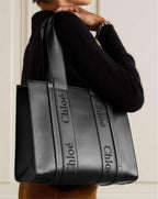 CHLOÉ Woody medium embroidered leather tote