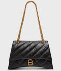 BALENCIAGA Crush Medium Chain Bag Quilted 12,2 x 7,8 x 2,7 in
