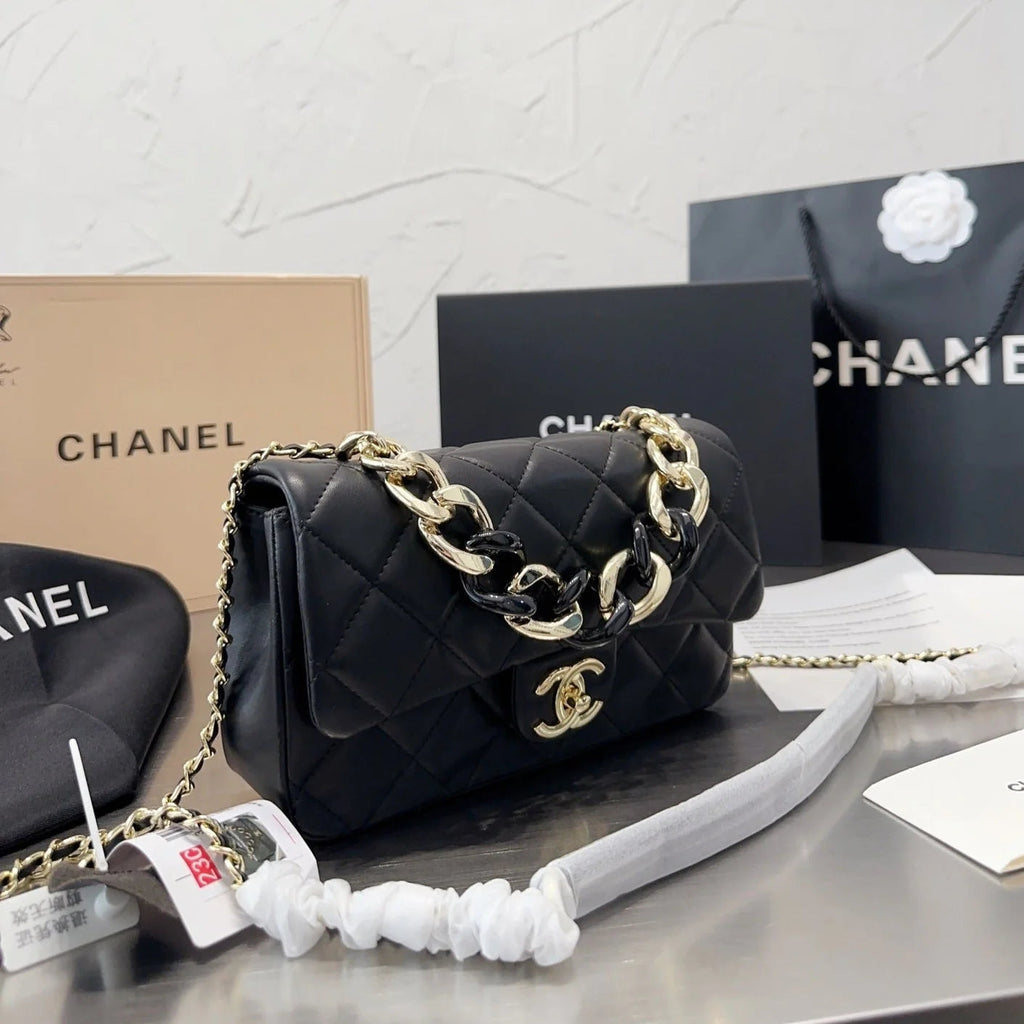 CL lambskin textured diamond embroidery bag