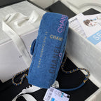 CHANEL  Small Flap Bag Blue Denim AS3134 - 23 x 14 x 8cm