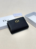 Dior Leather Black Wallet 13.5x9.5x3.5cm