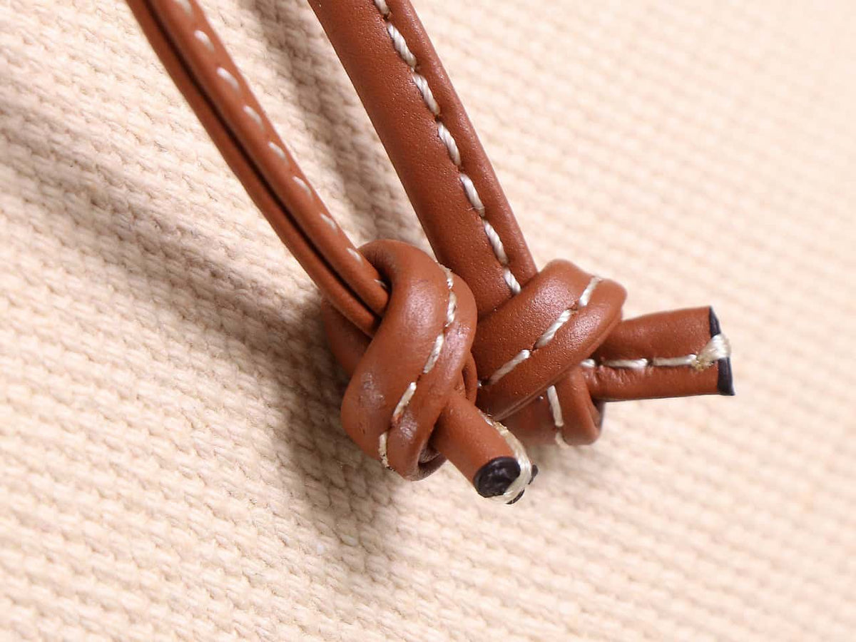 Celine Cabas Drawstring Cuir Triomphe In Textile And Calfskin Natural handbag
