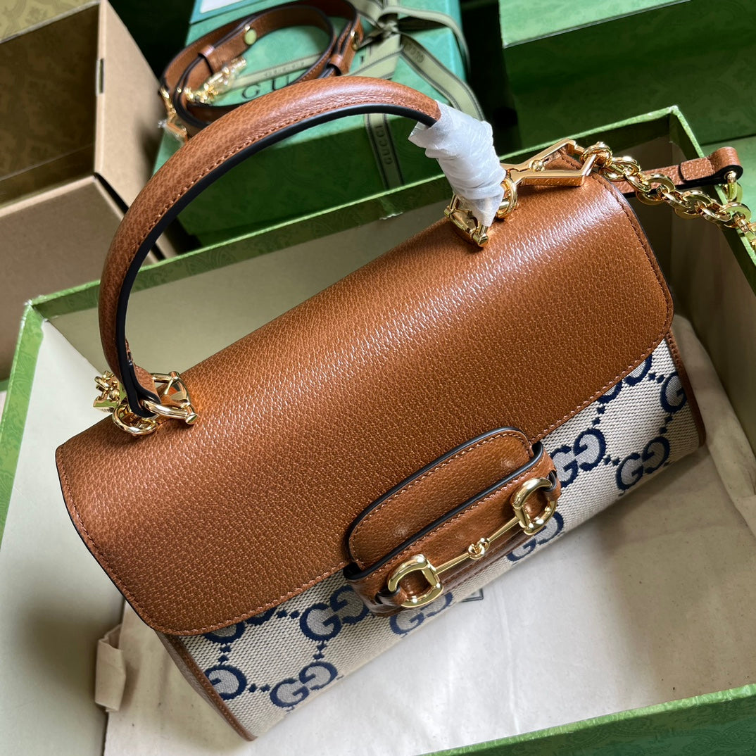 Gucci Horsebit 1955 bag ebony beige - 29x20x13cm