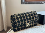 CHANEL Black and Beige Tweed 19 Flap Small Mixed Hardware 10.0 x 6.5 x 3.75 in