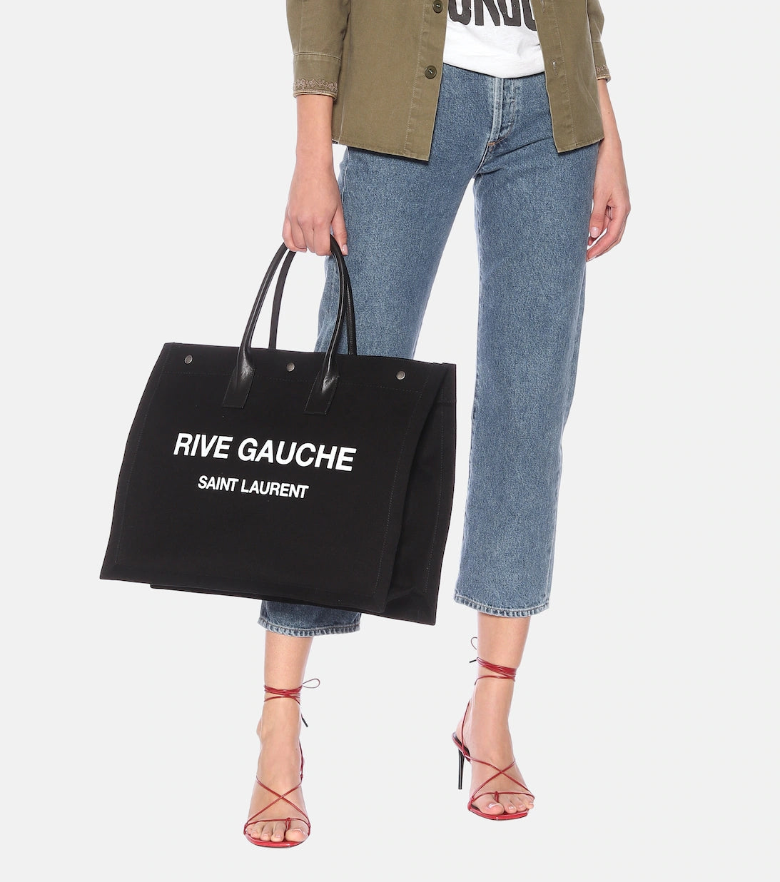 SAINT LAURENT Rive Gauche canvas tote