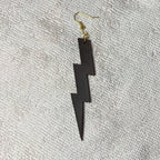 Handmade Leather Lightning Bolt Earrings – Minimalist Statement Jewelry