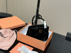 Miumiu Bowling Bag Tote Black Size 22x17cm