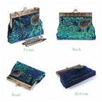 UBORSE Beaded Sequin Peacock Evening Clutch Bags Party Wedding Purse