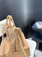 SAINT LAURENT YSL Vacation Woven Tote Bag 27x18cm