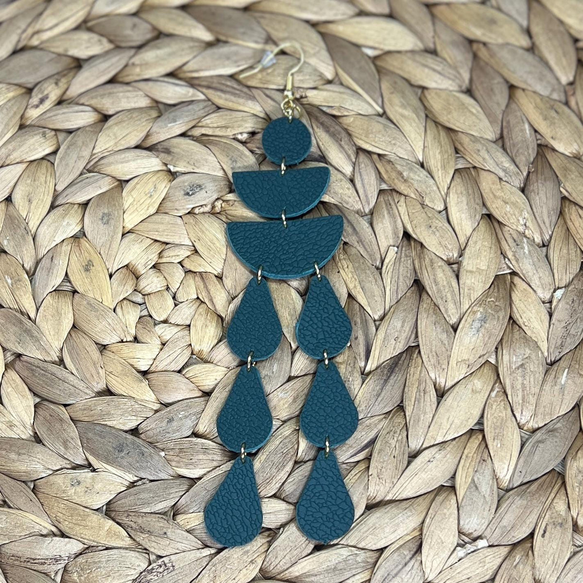 Leather Drop Earrings: Long Teardrop Dangle, Custom Jewelry