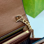 GUCCI Brown Saddle Buckle Handbag 19x10.5x3.5cm