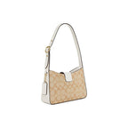 COACH Women's White Buckle Badge Single Shoulder Bag 9.7x2.6x6.5 in