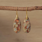 Jasper Teardrop Earrings: Natural Stone Healing Jewelry