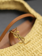 YSL Le 5 ¨¤ 7 Mini In Raffia Beige - 19 X 11.5 X 4.5 CM
