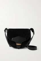 ISABEL MARANT Botsy leather-trimmed suede shoulder bag