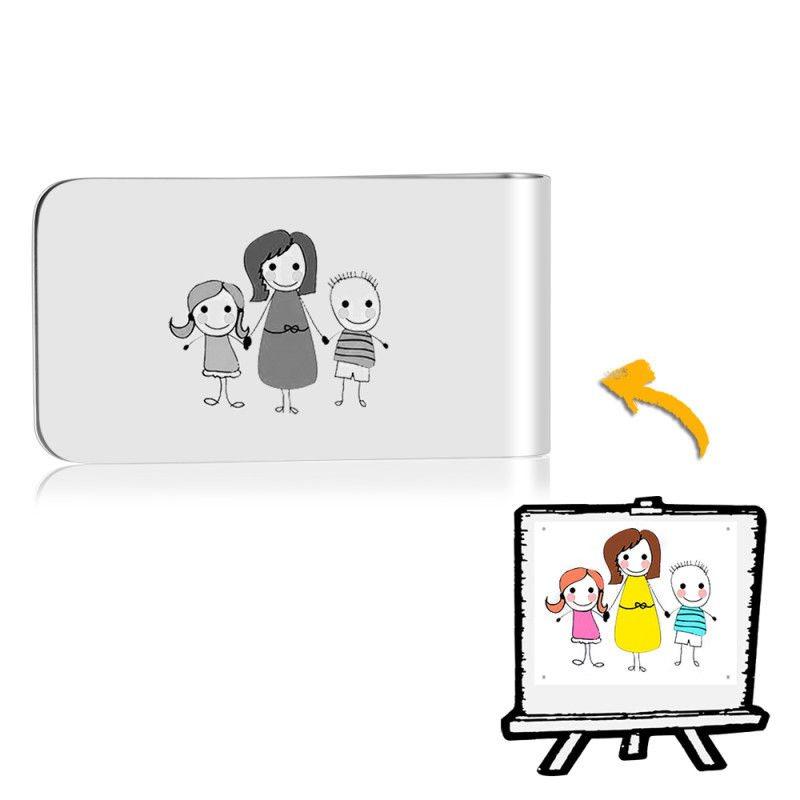 hoto Money Clip Handwriting Gift Stainless Steel - Perfect Mom