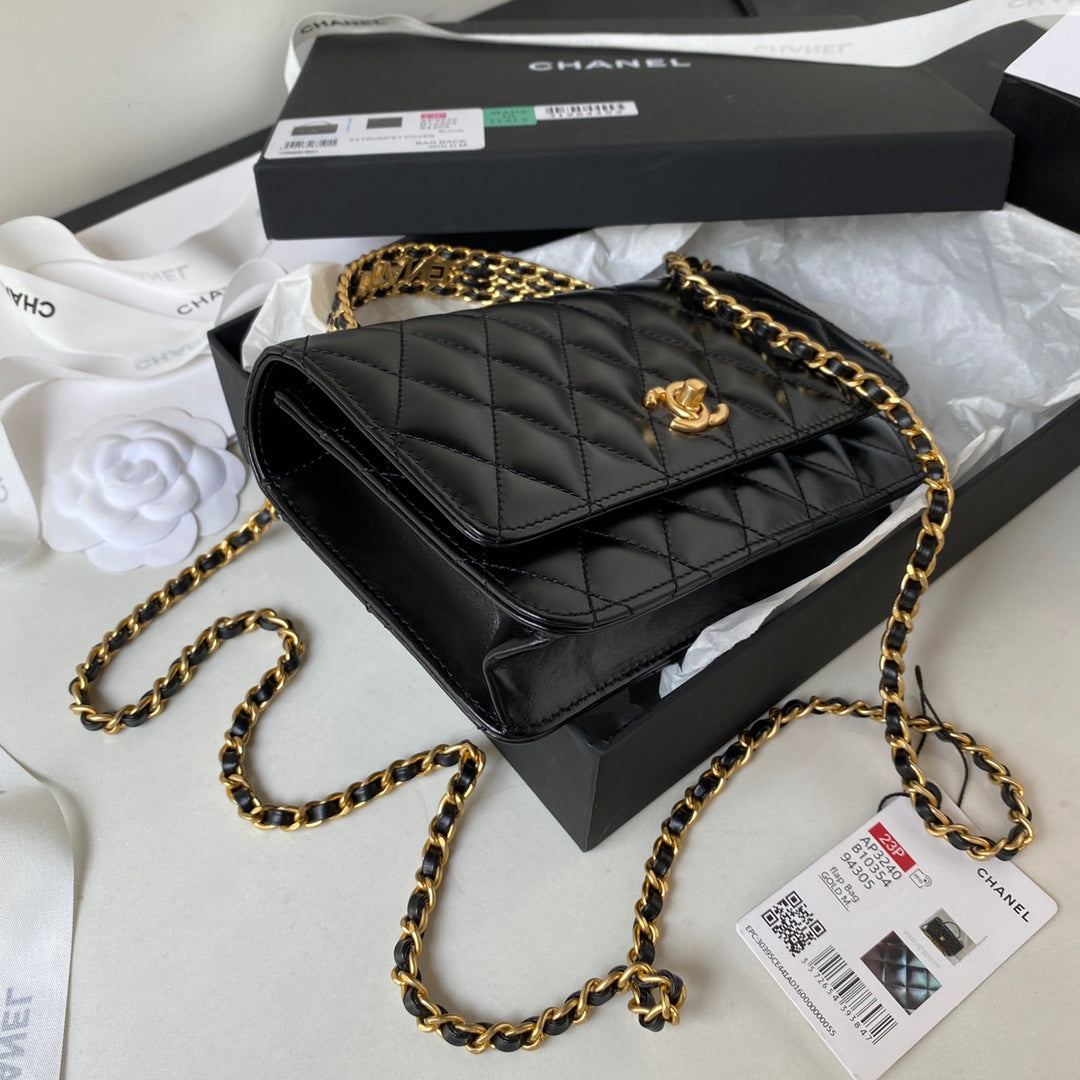 CHANEL  Handbag AP3240 GP Black Size 19 cm