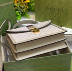 Gucci Ophidia Top Handle Grey Eggshell Bag 25 x 18 x 6 cm