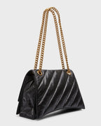 BALENCIAGA Crush Medium Chain Bag Quilted 12,2 x 7,8 x 2,7 in