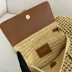 SAINT LAURENT YSL Raffia Icare Tote Bag