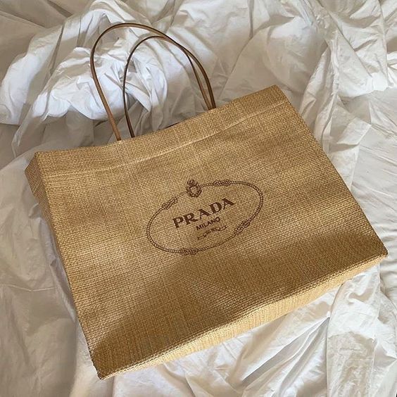 Prada Raffia Tote Handbag