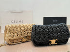 Celine Straw Chain Crossbody Bag 25x14cm