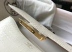 HMS Constance 23 Pattern Crocodile White Handbag