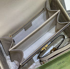 Gucci Ophidia Top Handle Grey Eggshell Bag 25 x 18 x 6 cm