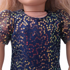 18 inch American Girl Sequined Mesh Princess Dress With Hair Band