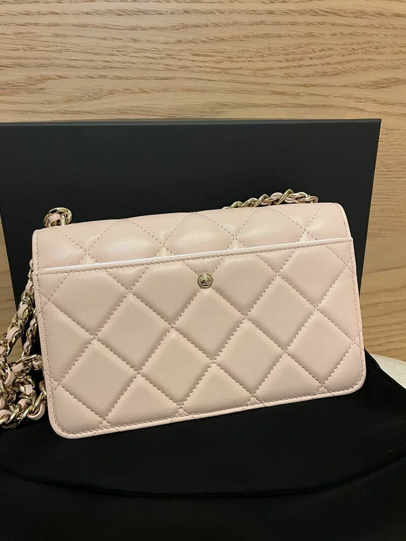 CL lambskin textured diamond embroidery bag