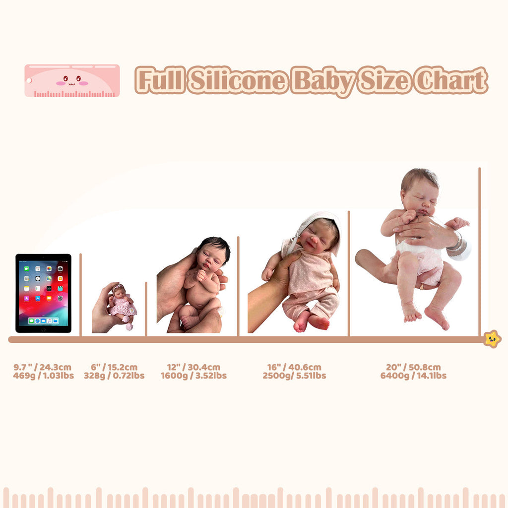 16" Flexible Waterproof Full Solid Silicone Reborn Baby Ollie