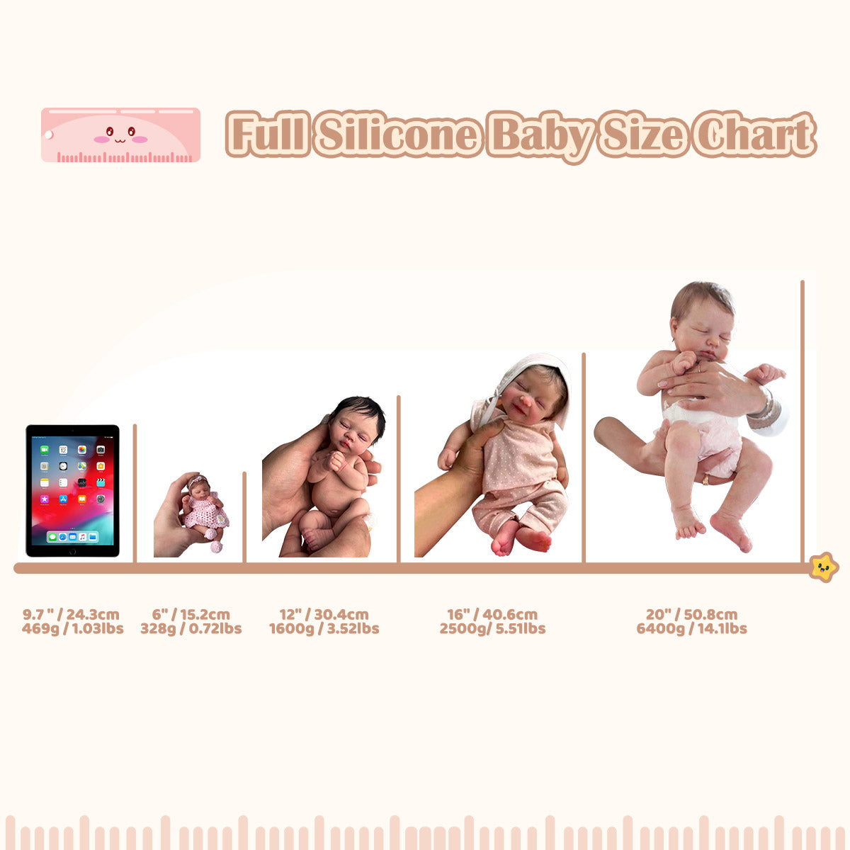 16" Flexible Waterproof Full Solid Silicone Reborn Baby Ollie
