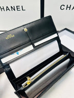 Prada Long Leather Wallet In Black 19x10cm