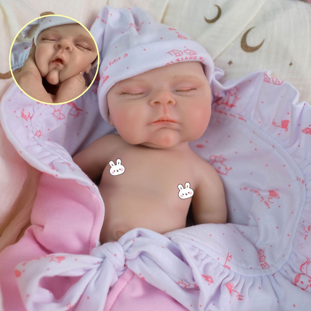 12inch Solid Silicone Powder Printed Blanket-Like Doll