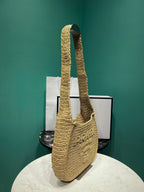 Prada Raffia Round Tote - 30x24x4.5cm
