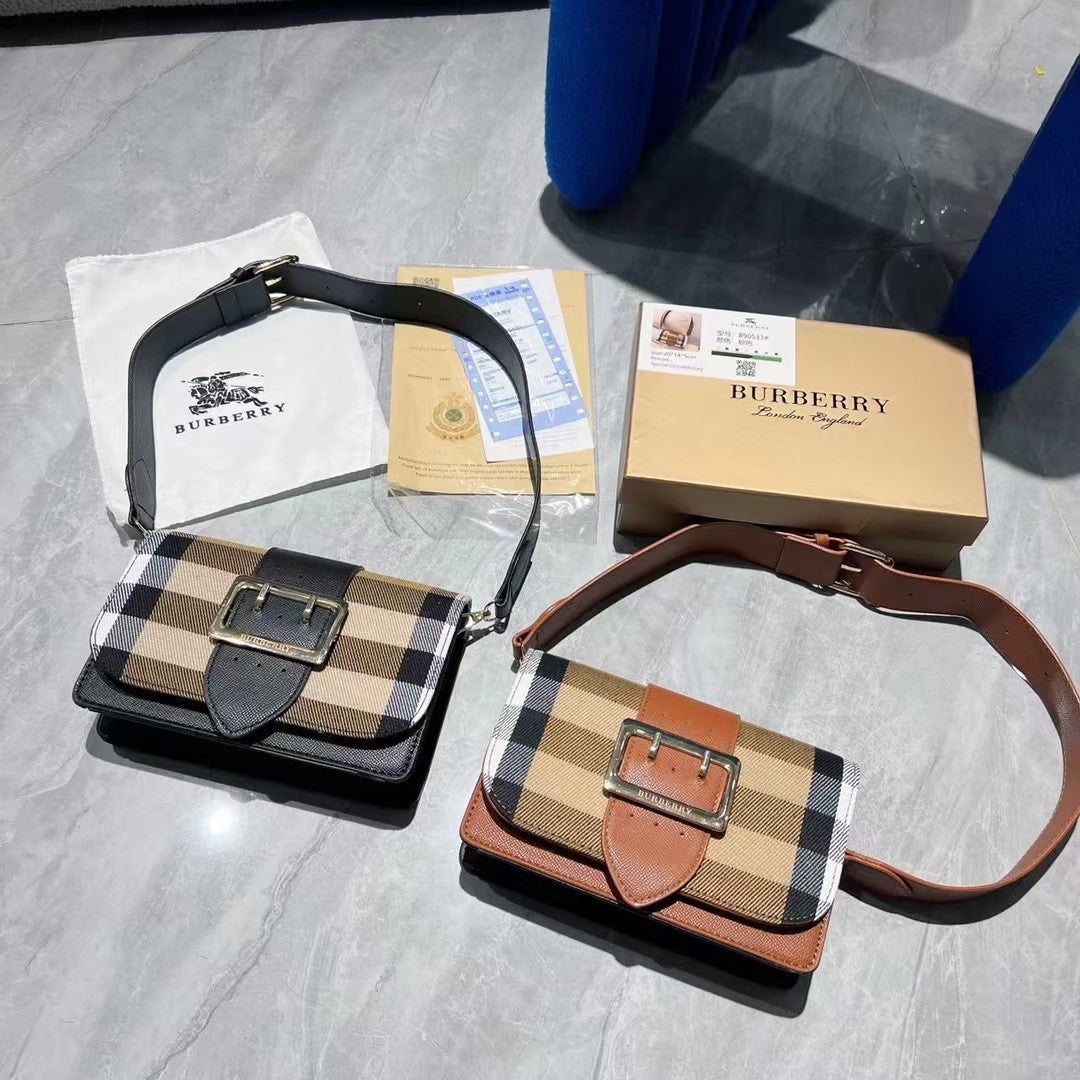 BB classic plaid small square bag