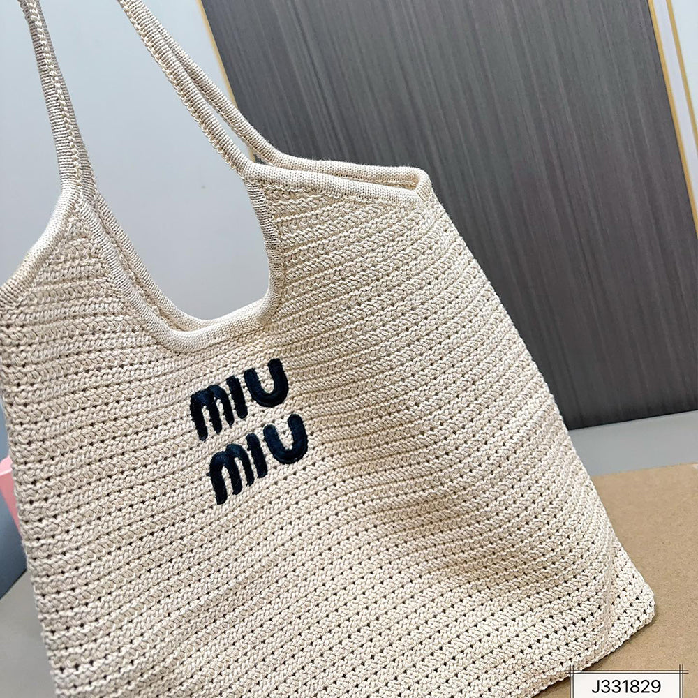 MIUMIU Woven Tote Bag 35x31cm